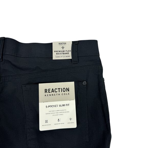 Kenneth Cole Mens 5-Pocket Slim Fit Techn-Cole Pants Black 36x34 - Picture 3 of 4